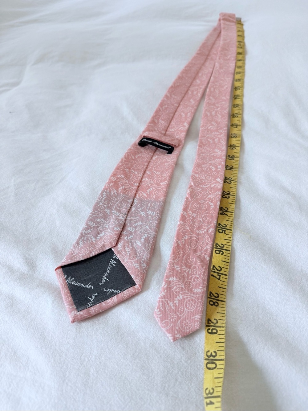 ✨ Jacob Alexander Pink Floral Cotton Tie & Pocket Square Set Wedding Groom ✨ - Picture 8 of 16